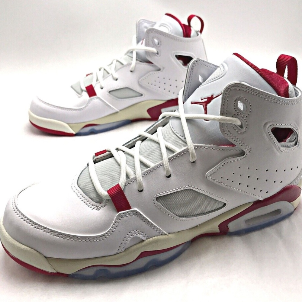 LNike Jordan Flight Club Pure White Platinum Sail GS 7Y Lady 8.5 Court Shoes …